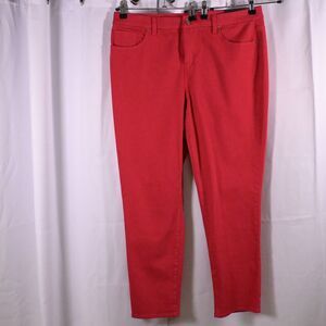 NWT Chicos 2 Womens 12 35x27 Red So Slimming Girlfriend High Rise Ankle Jeans